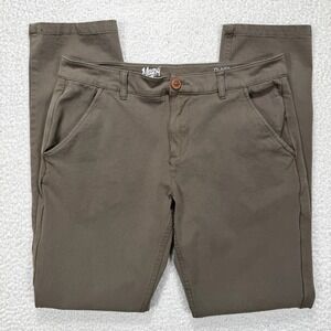 Mugsy Olives Pants Mens 33x34 (Actual 33x33) Stretch Chino Minimal Smart Casual